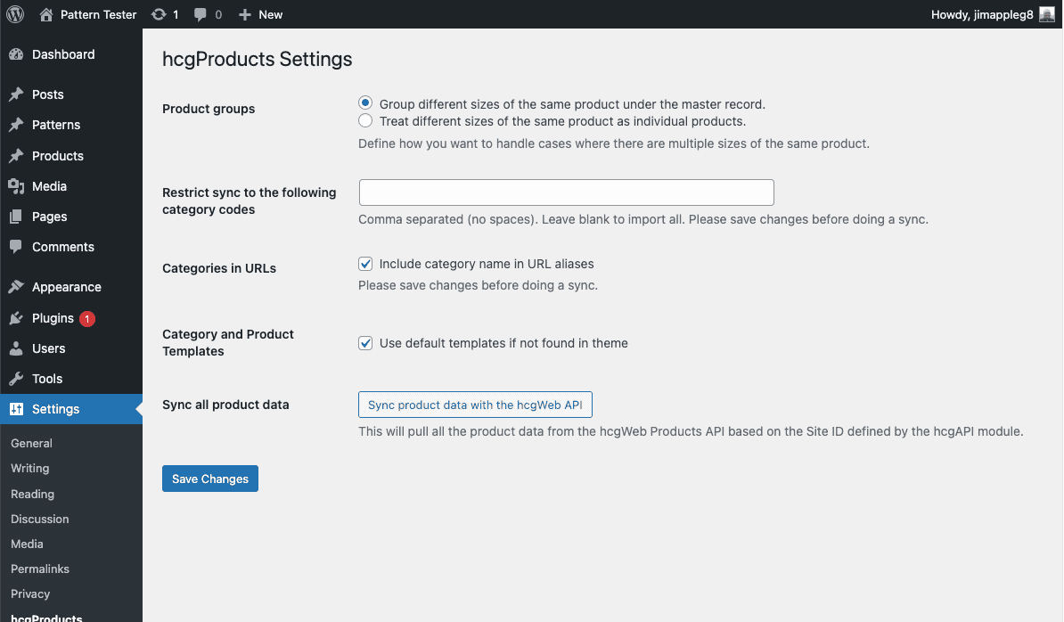 hcgProducts WP Plugin